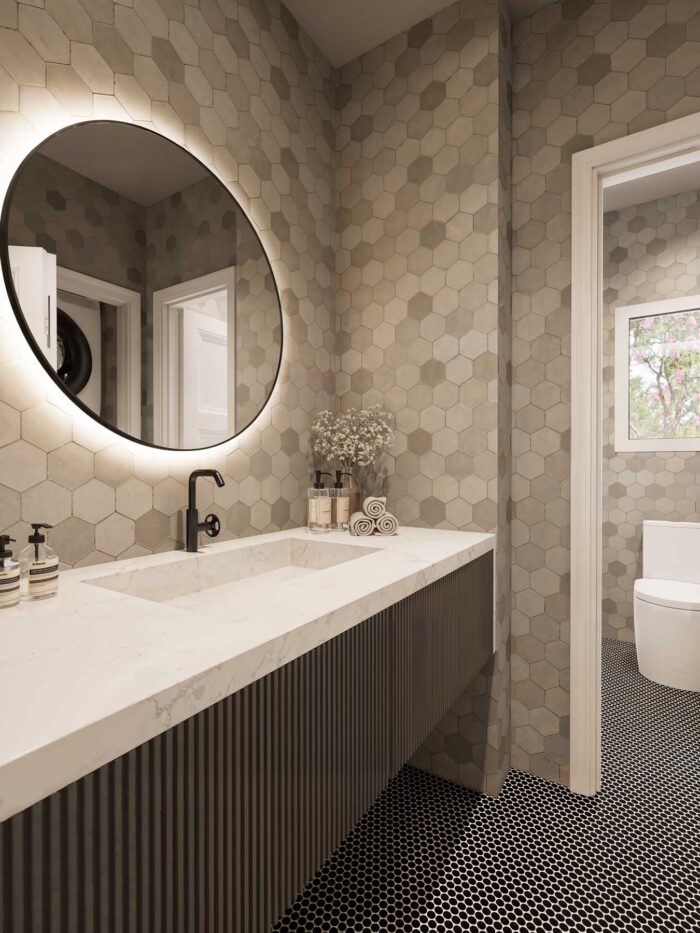 interior bathroom 3d rendering
