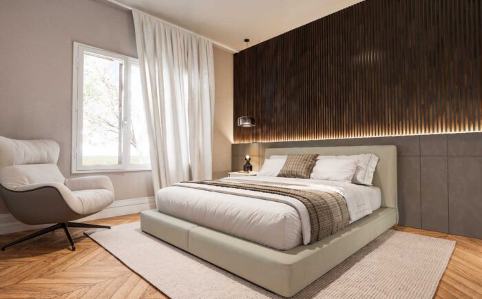 interior bedroom 3d rendering