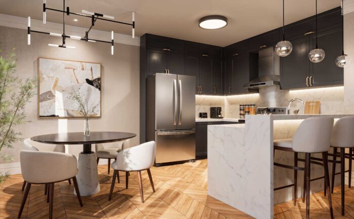 interior kitchen 3d rendering