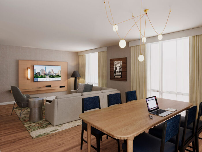 westin hotel austin-texas 3d renderings guestroom